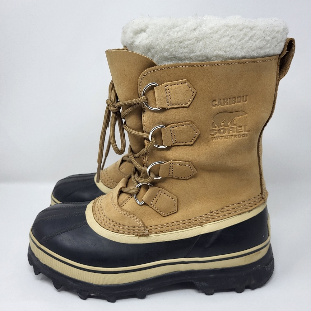 Sorel Caribou Women Winter Snow Boots Buff Tan Size 7